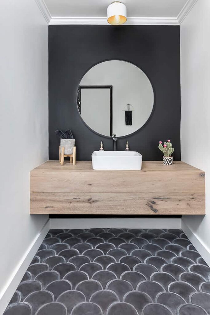 Arto Powder Room Winnetka Artillo Conche Charcoal Floor