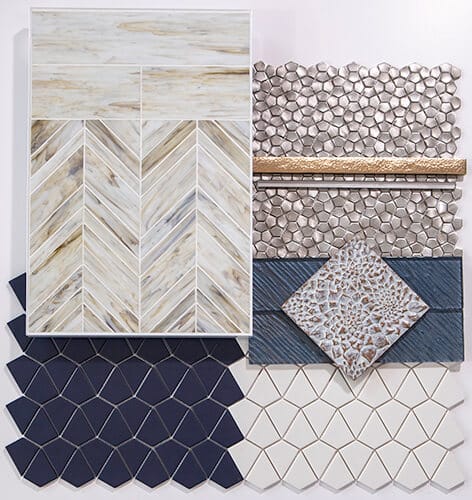 Glass and metal tile display